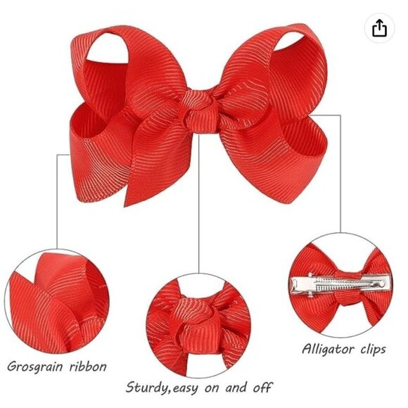 Grosgrain Ribbon Bow x12 Assorted Colors Bundle D - Picture 5 of 9